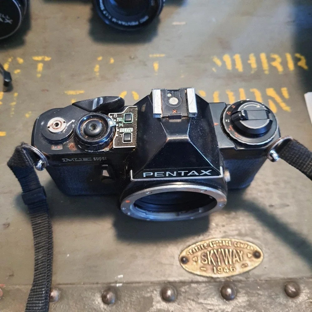 Vintage Pentax MG ME ASAHI 3 Film CAMERAS and Accessories LOT **SEE DESCRIPTION
